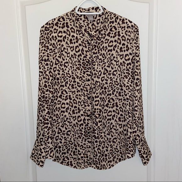 Leopard print Button-up with ties Blouse - Picture 5 of 10